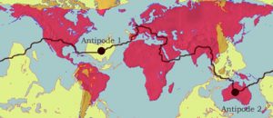 Map showing expedition 360 routes of Antepode 1 and 2