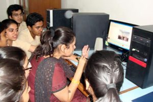 Students of Tagore International School participating in video conference