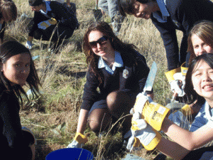 Mitchell & Quirindi High School students participating in an outdoor lesson together