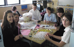 Mitchell & Quirindi High School students working on art project together