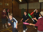 Children juggling and partaking in drama activities, drama activities