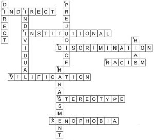 Anti-discrimination crossword puzzle solved