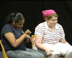 Students participating in drama activity - showing non-communication