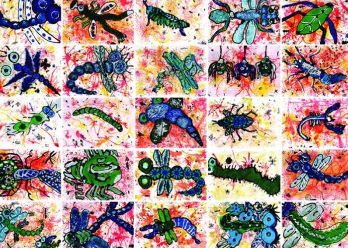 Painting: Lots of different types of bugs