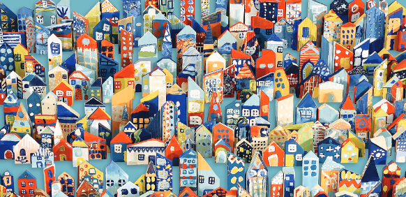 Artwork- lots of colourful houses