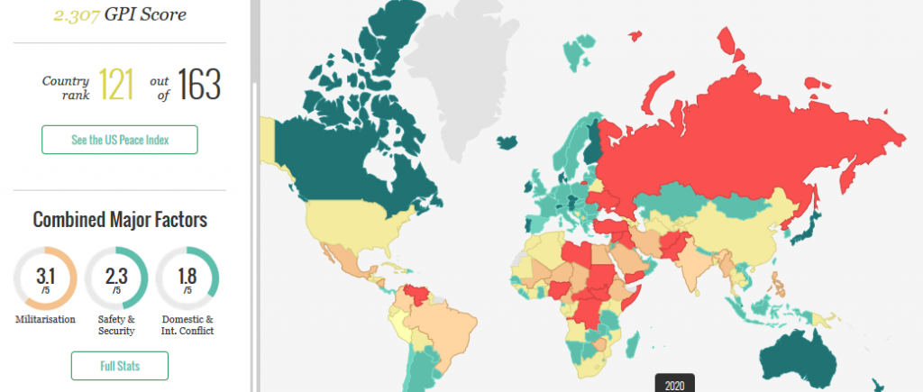 Global Peace Index - The world's leading measure of national peacefulness, the GPI measures peace according to 22 qualitative and quantitative indicators