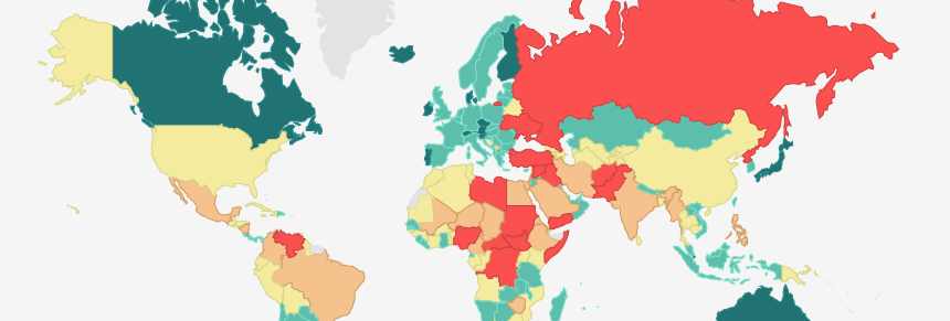 Interactive Global Peace Index - The world's leading measure of national peacefulness, the GPI measures peace according to 22 qualitative and quantitative indicators.
