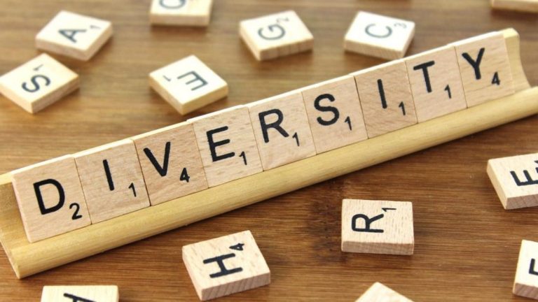 Diversity spelt out with scrabble pieces